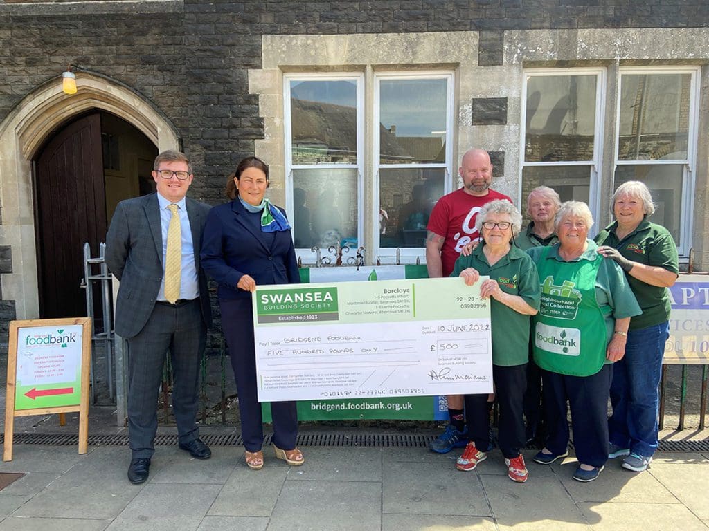 Swansea Building Society marks milestone by donating to foodbanks