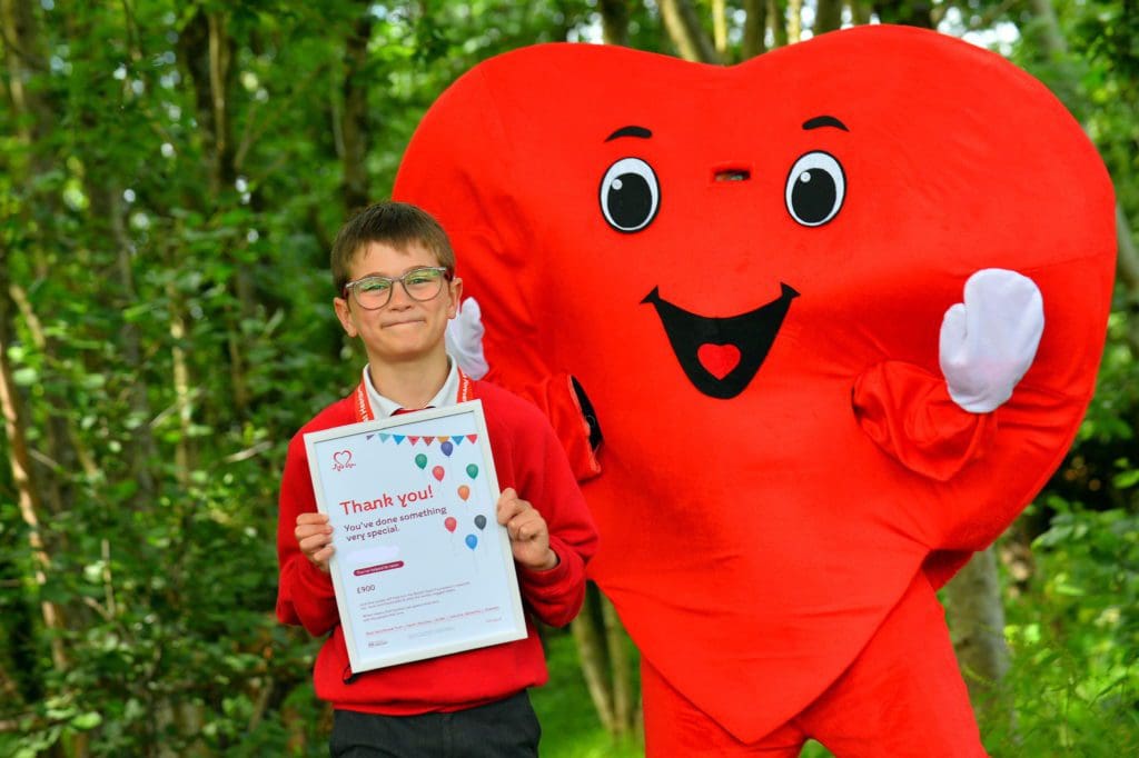 Heart charity boss visits Pontypool school to thank Ollie