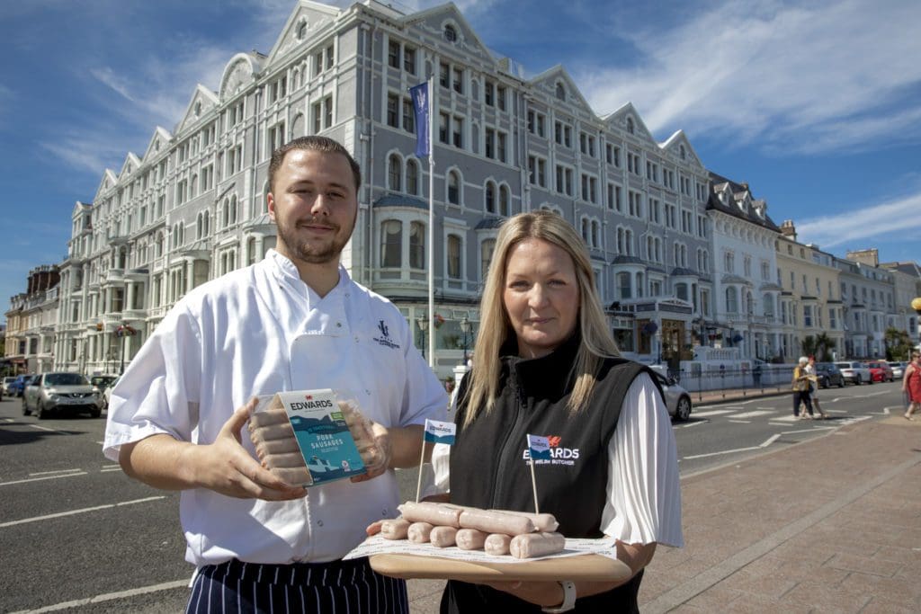 Chef James works his magic to help create Welsh butcher’s best banger