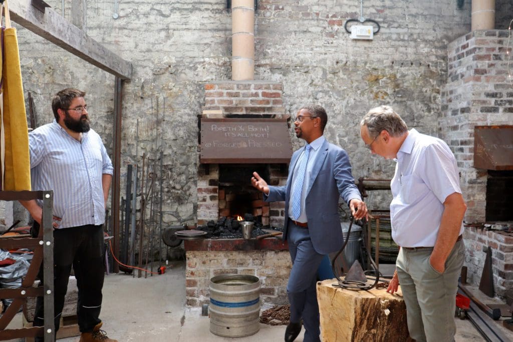 Economy Minister visits the new look Cei Llechi