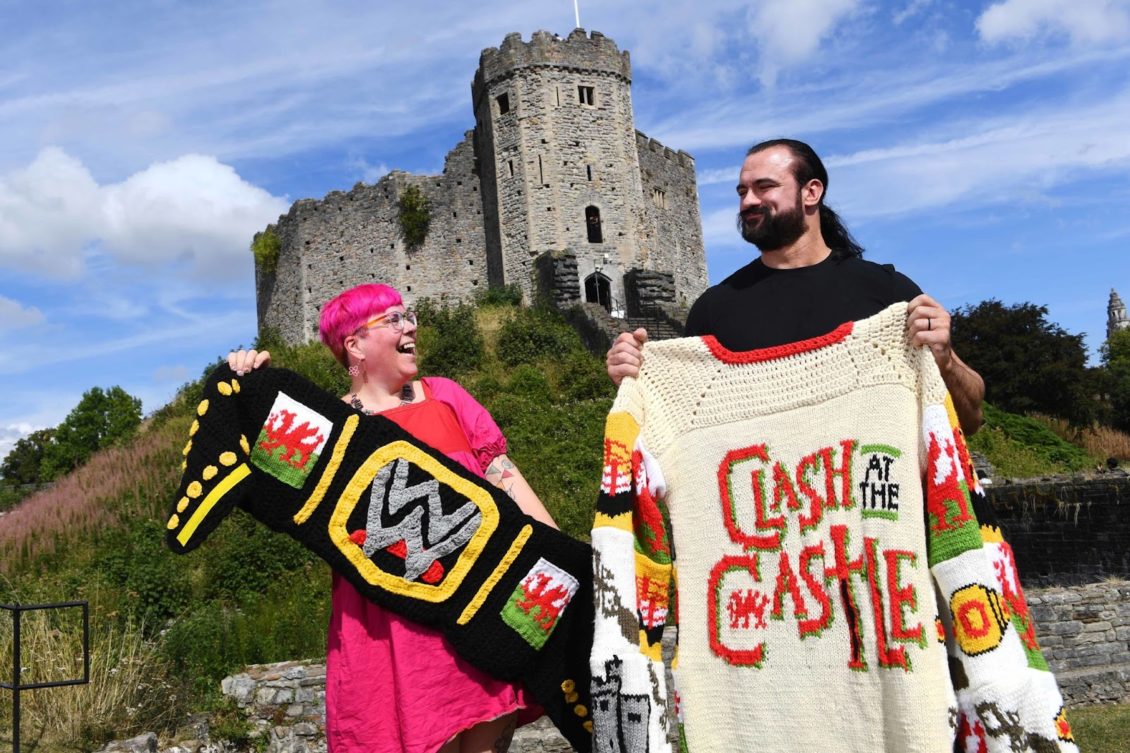 Cardiff knitting group creates bespoke WWE memorabilia for Clash at the