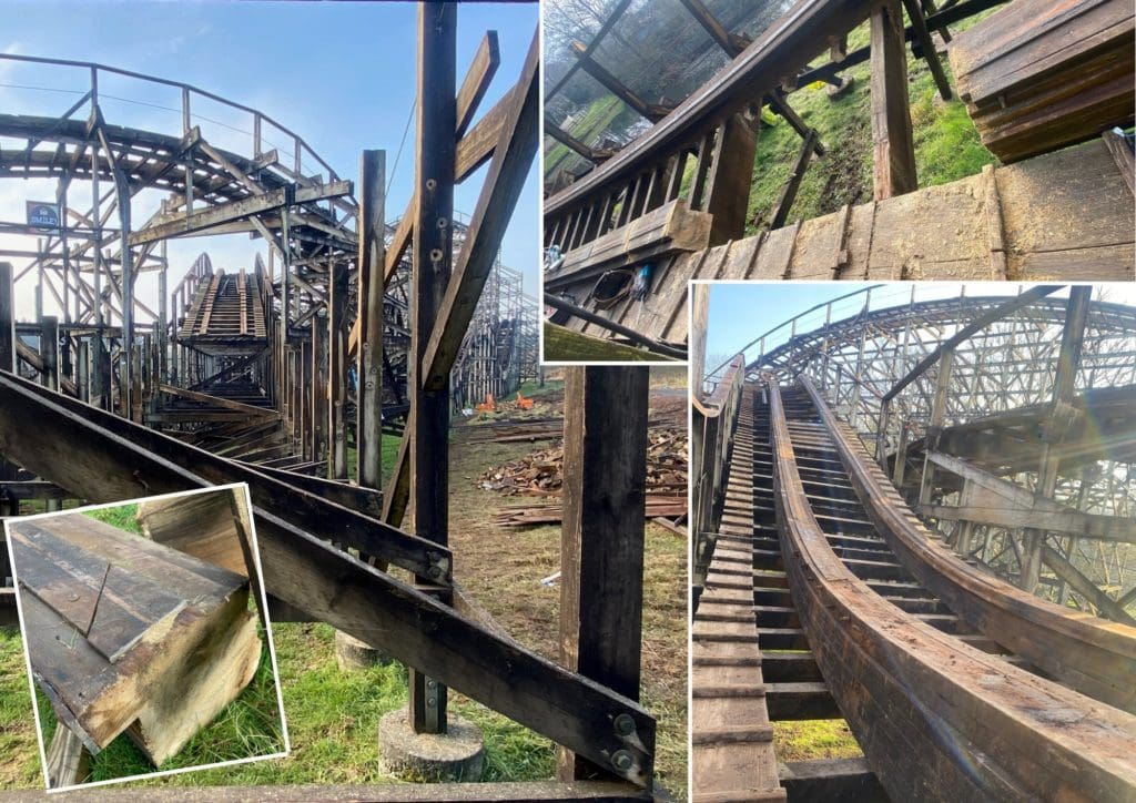 Pictures show £1.6m track replacement of Megafobia at Oakwood Theme Park