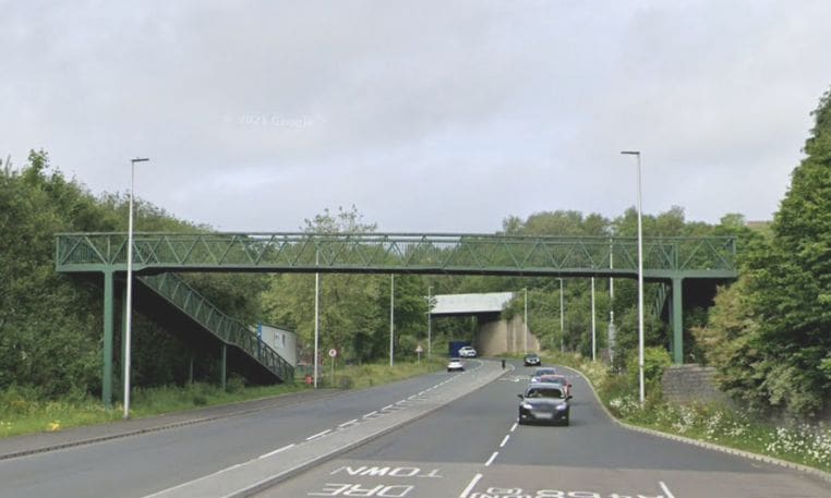 Road closed to re-install Caerphilly A468/A469 Footbridge