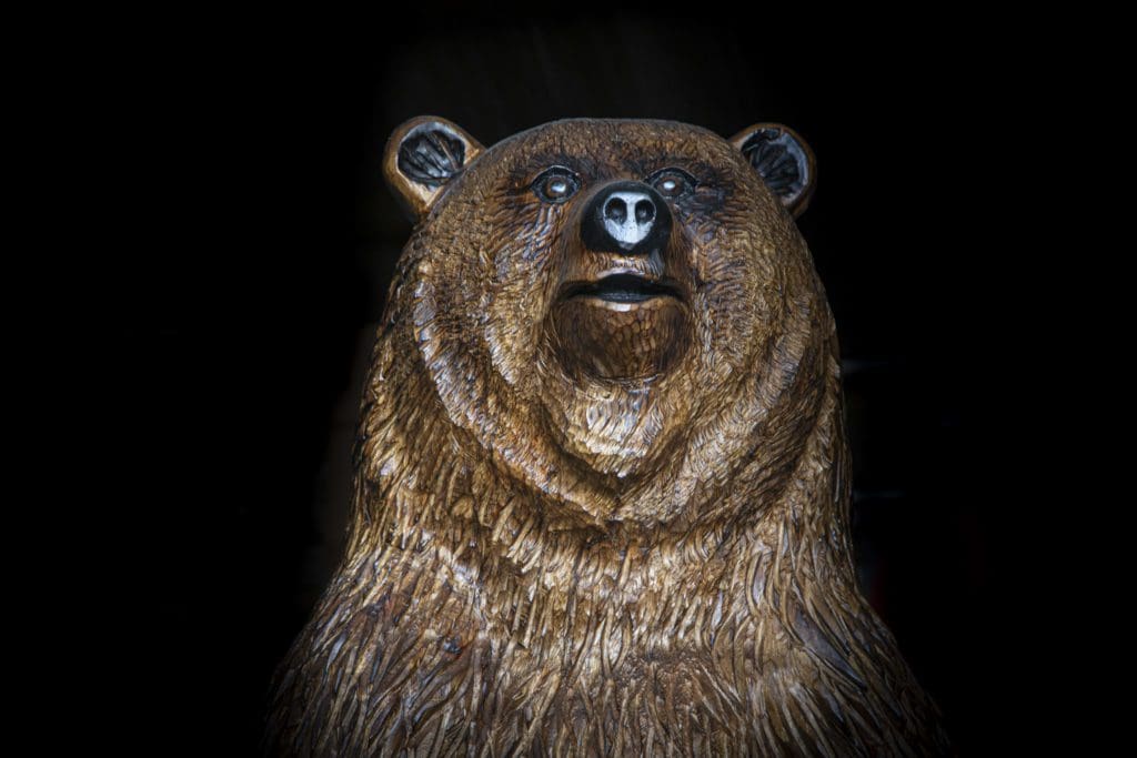 Giant grizzly bear sculpture is a towering masterpiece