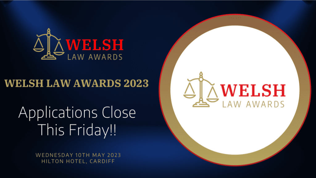 Final call for applications as Welsh Law Awards 2023 deadline approaches