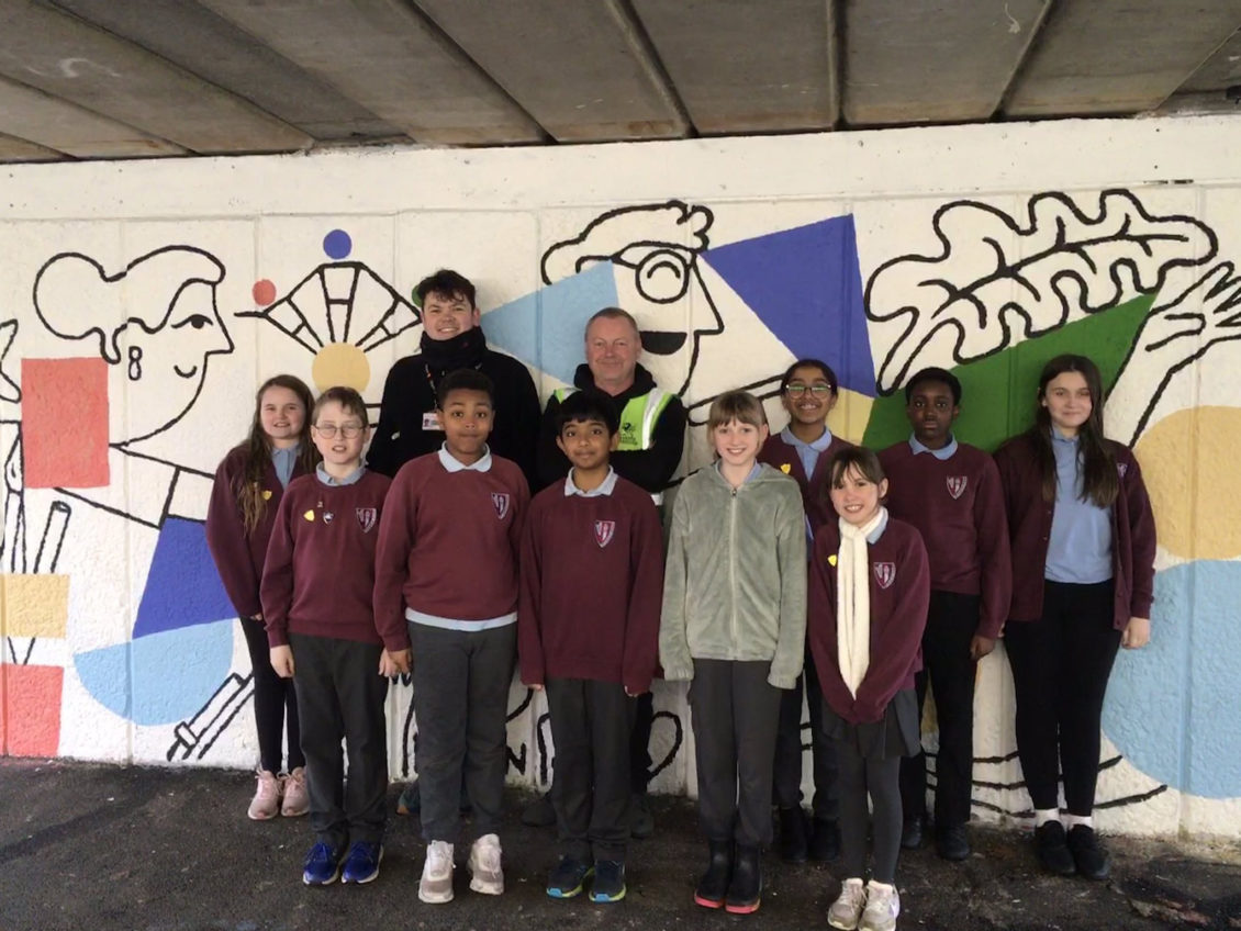 Llanedeyrn subway brightened up thanks to new school mural