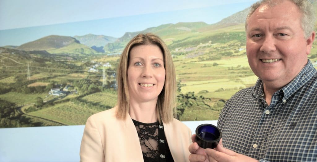 Glass made from slate tested for Welsh wine and cider producer