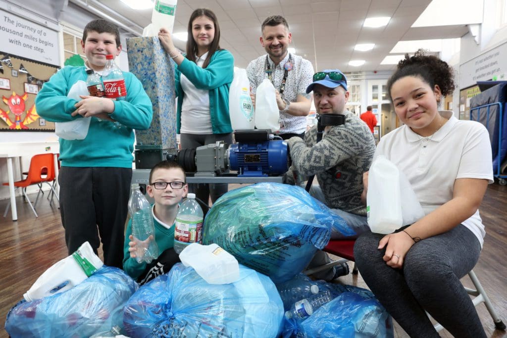 Local school helps to launch trailblazing new plastics recycling initiative in Rhondda