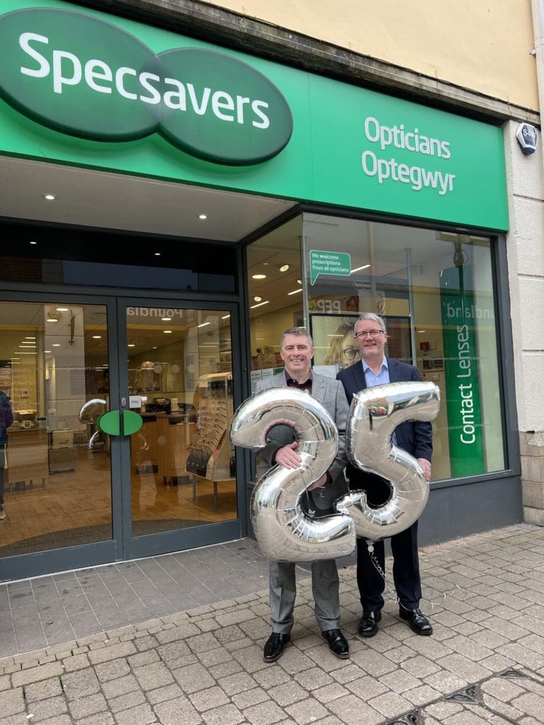 Director duo celebrate 25 years at Carmarthen opticians
