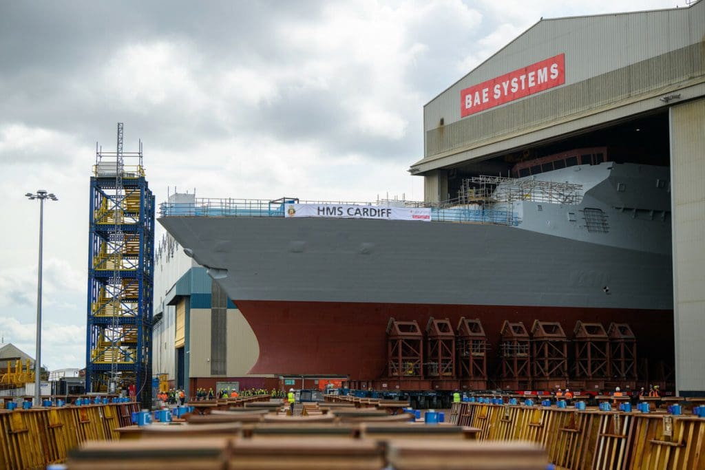 State-of-the-art HMS Cardiff emerges on Govan skyline for the first time