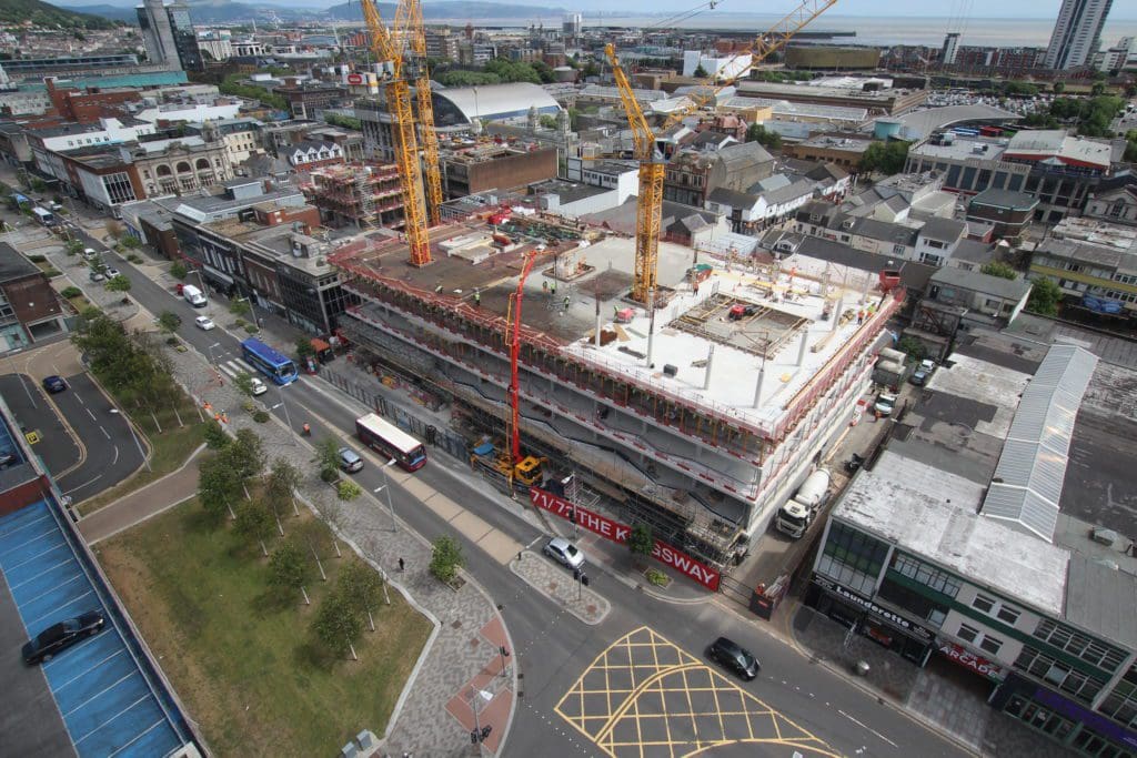 New image shows Swansea’s Kingsway office construction progress