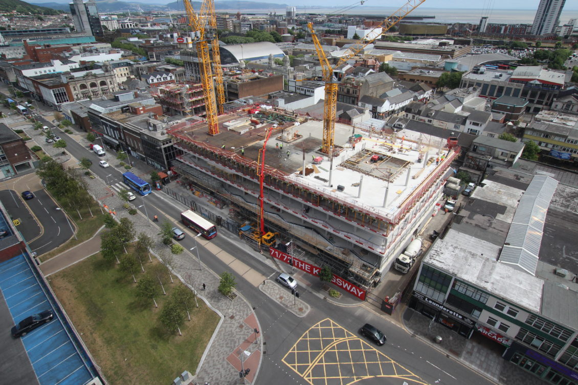 New image shows Swansea's Kingsway office construction progress