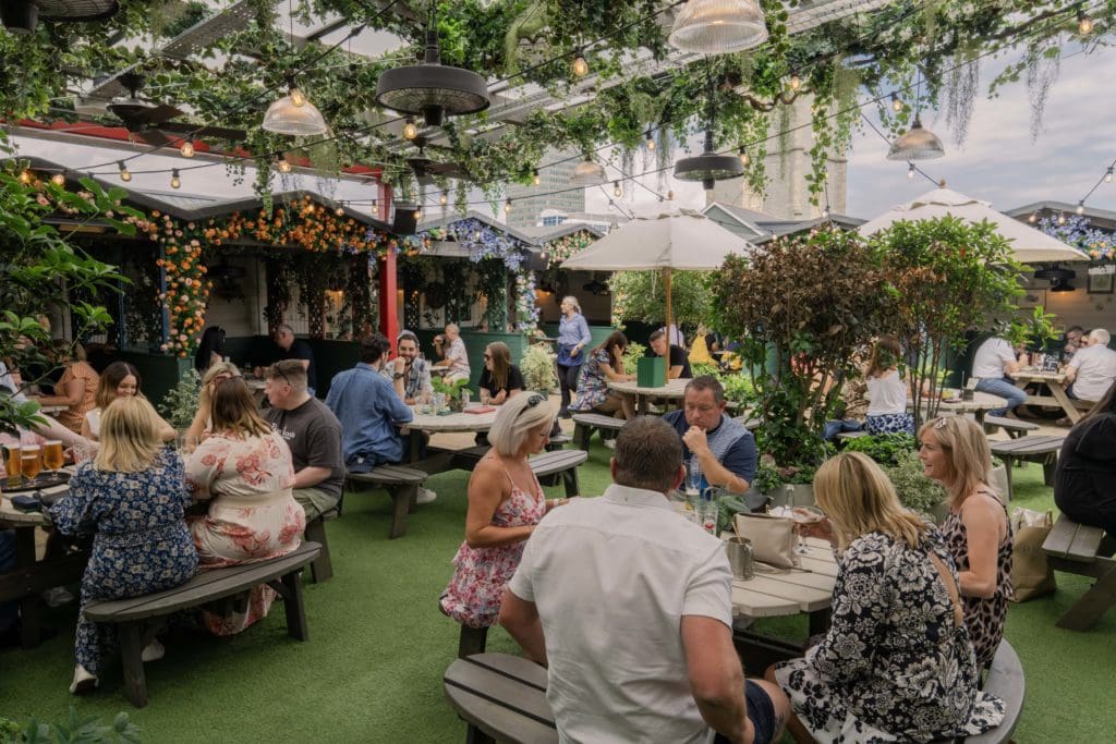 Flight Club Cardiff in bloom with rooftop terrace and summer cocktail menu