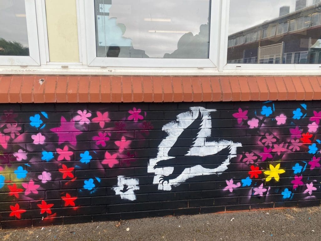 Ceridwen’s cauldron bubbles over into new street art at Cardiff school