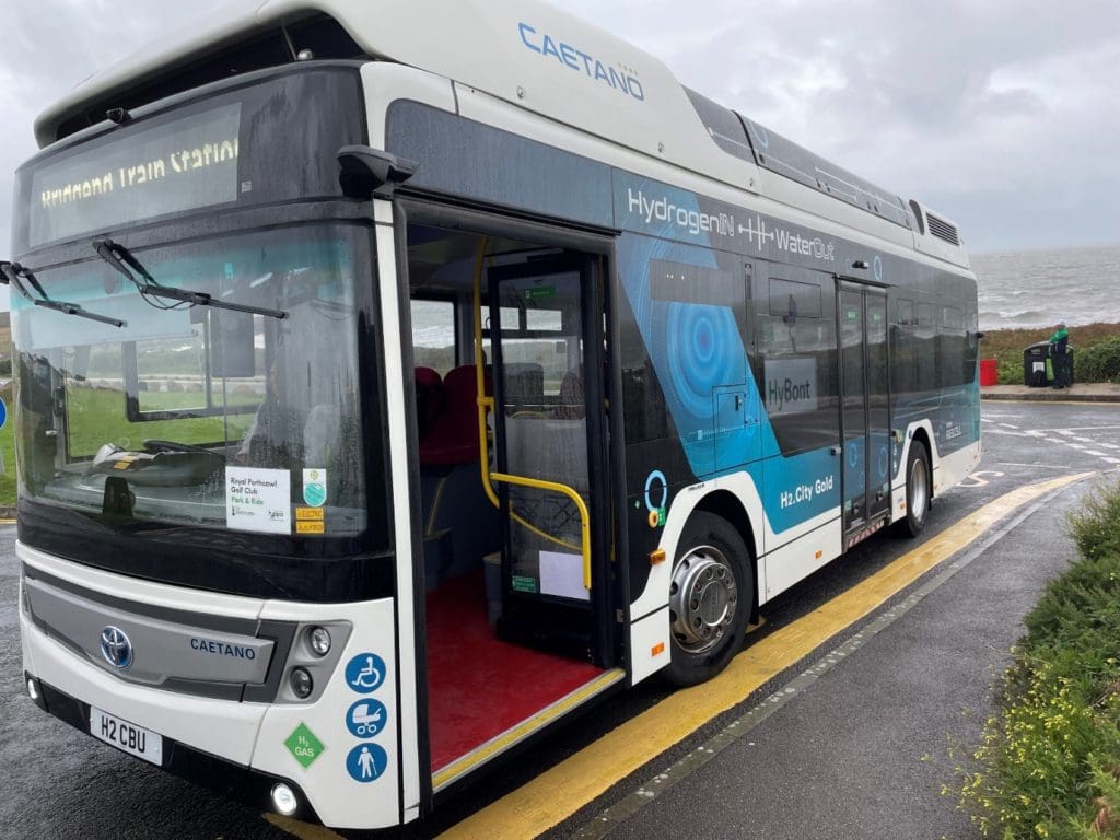 Hydrogen powered bus trialled in Bridgend