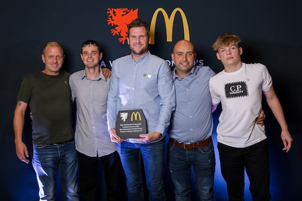 Treharris football club collects national Grassroots Football Award