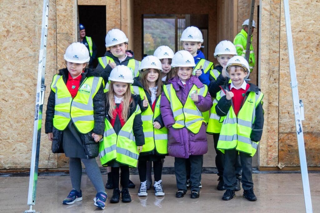 Ferndale pupils visit the construction team building their new school