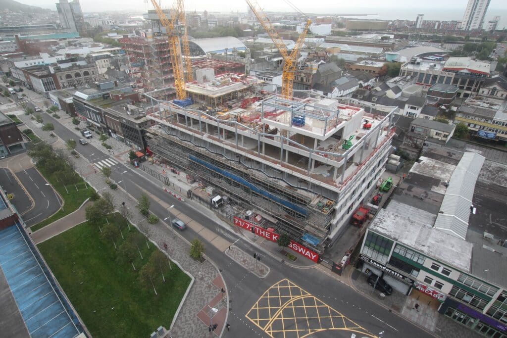 Topping-out milestone for new Swansea office development