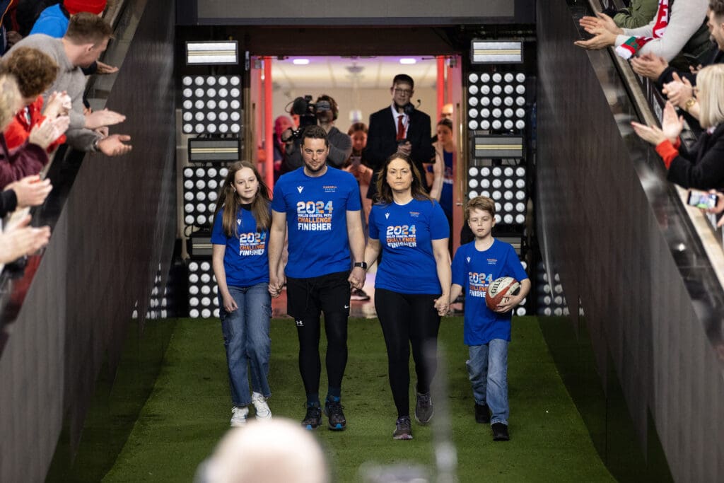 Craig Maxwell brings game ball to Wales v France match after completing charity challenge
