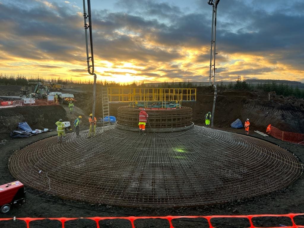 Jones Bros hits first pour milestone on North Kyle Wind Farm