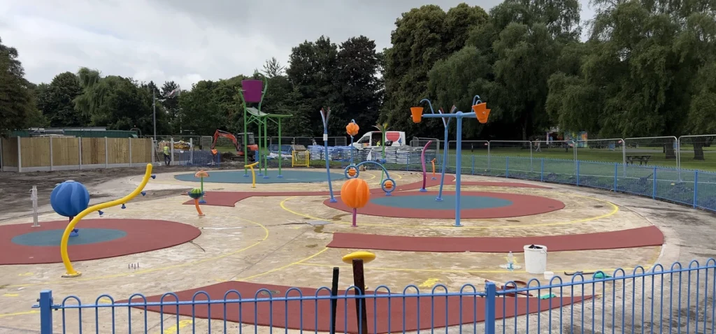 Splash area nears completion at Tredegar Park