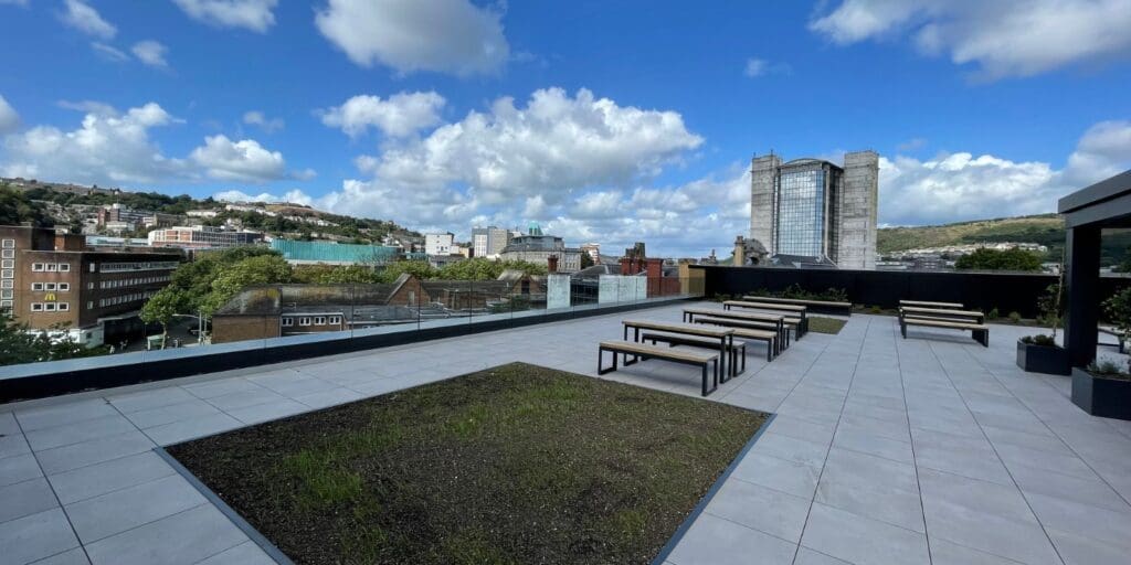 Vacant building transformed into high-end office and retail units in Swansea