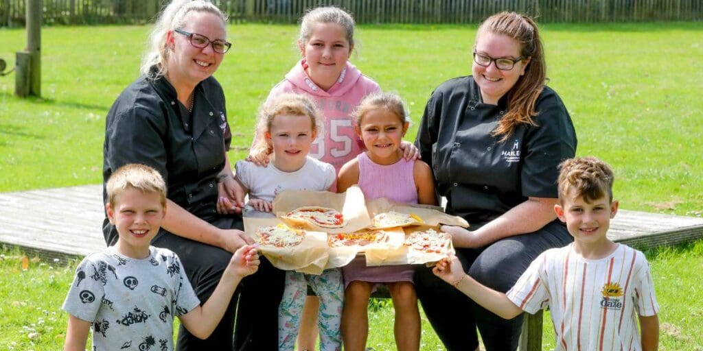 Borthyn School pupils get busy with pizzas