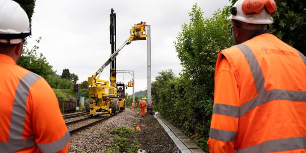 Engineering work to prepare for the electrification of the Coryton line