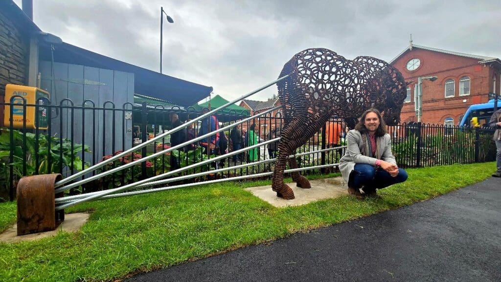 Life size horse sculpture installed along Swansea canal