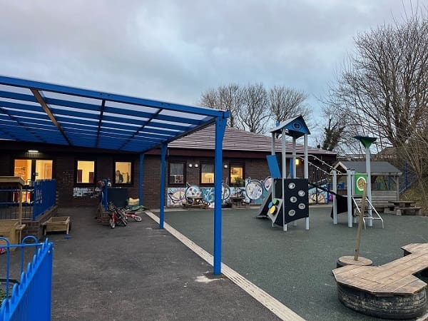 Welsh Medium childcare group in Beddau enjoying new facilities