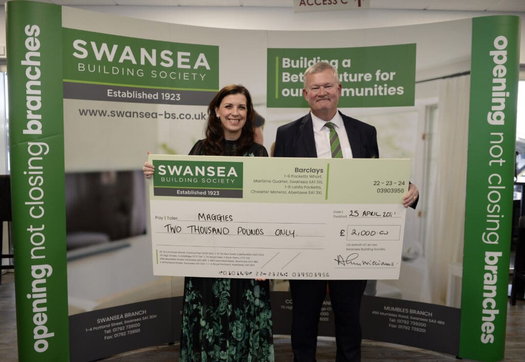 Swansea Building Society marks three years supporting Maggie’s Swansea