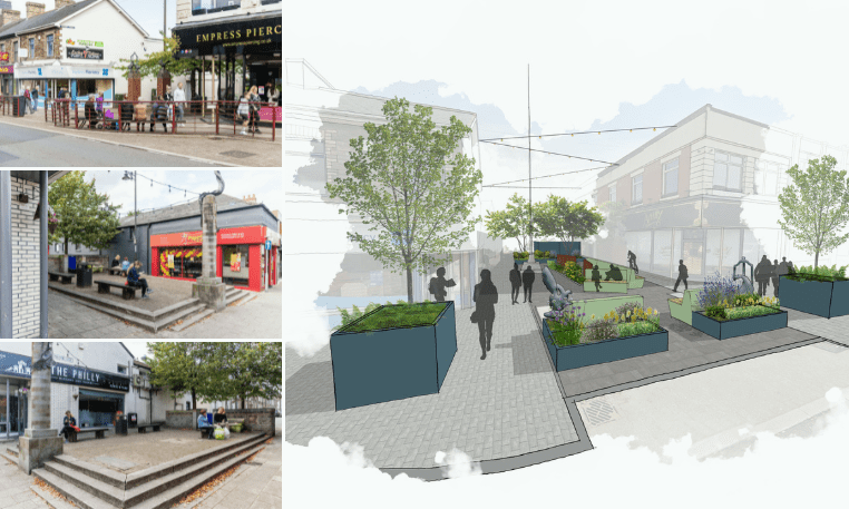 Work to begin on redevelopment of two Caerphilly town squares