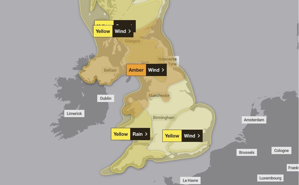 Met Office issues Amber warning of wind affecting Wales