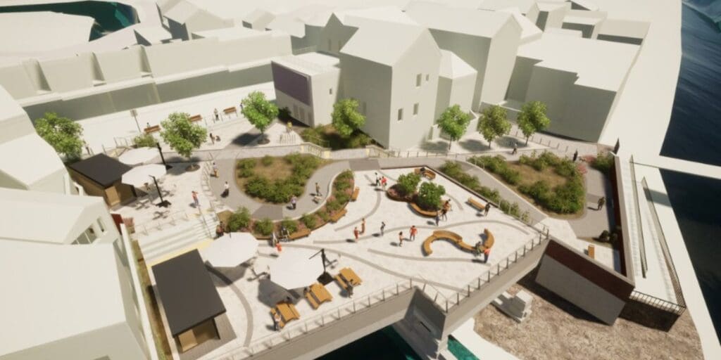 Work to create Riverside Plaza area in Pontypridd Town Centre