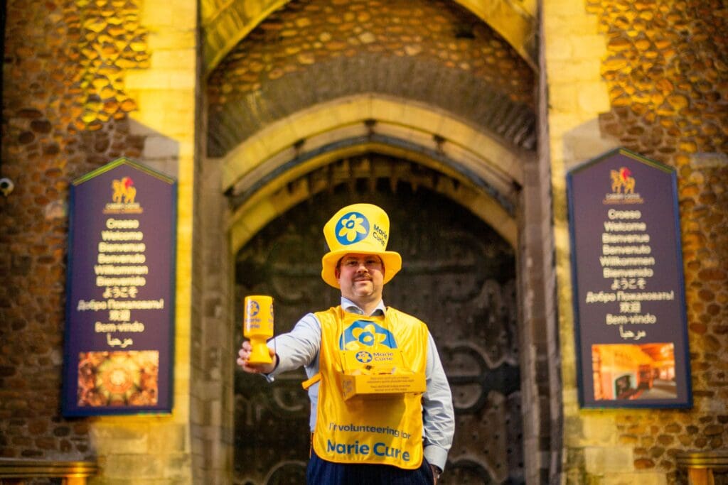 Iconic castle lights up yellow to launch Great Daffodil Appeal in Wales