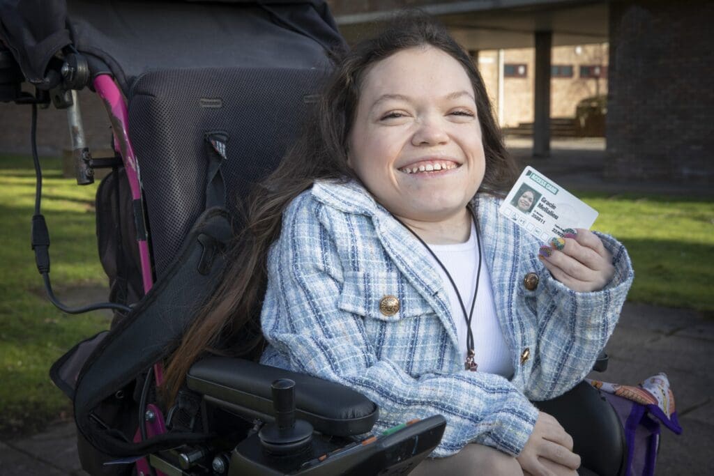 Inspirational teenager Gracie and police champion bilingual access card in UK first