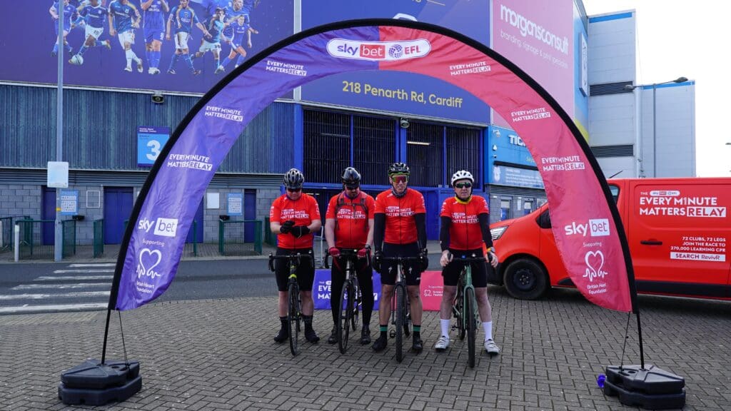 Cardiff City football fans cycle 72km as part of 4,000km national relay