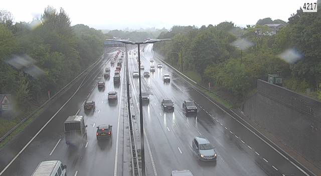 Heavy traffic on M4 in Newport as storms sweep across Wales