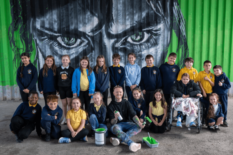 Welsh pupils inspire powerful anti-fly-tipping mural in Neath Port Talbot