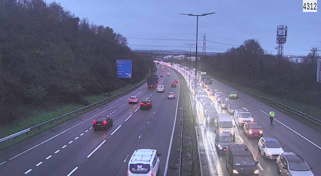Severe delays on M4 westbound between J28 Tredegar Park and J29 Castleton