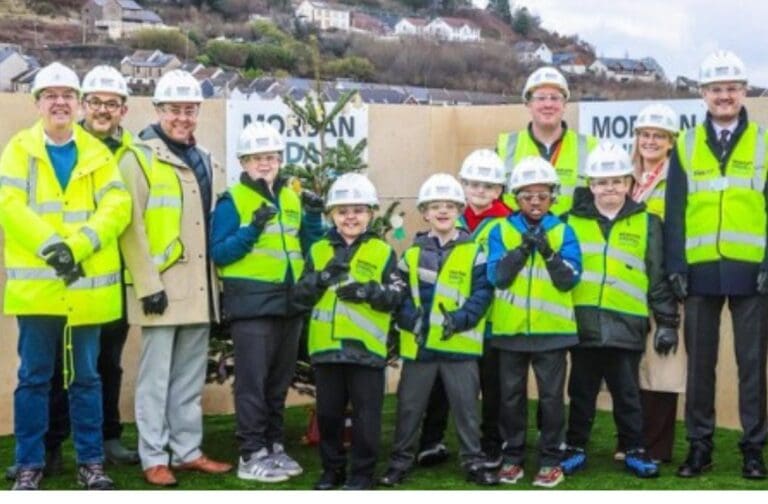 Pupils mark milestone as new ALN school in Clydach Vale takes shape