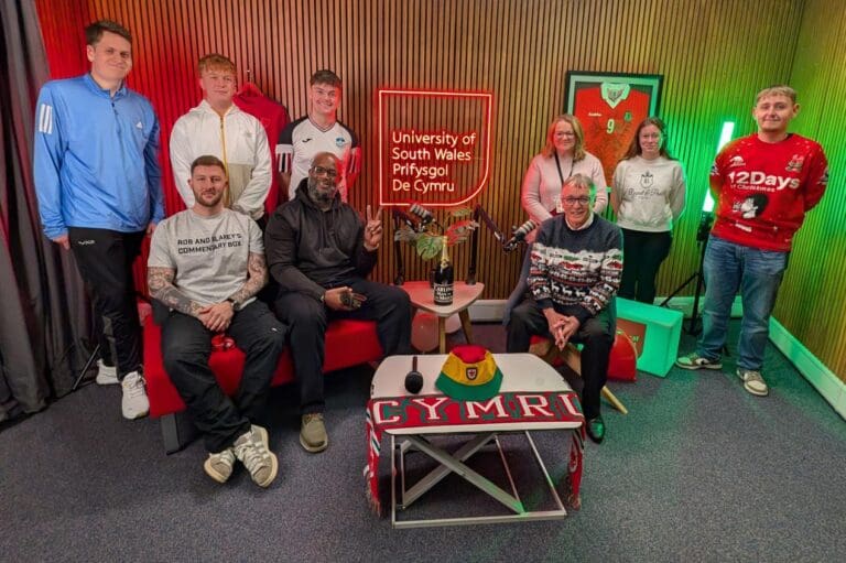 USW students help produce Welsh football podcast with Nathan Blake
