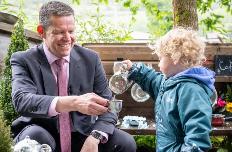 First Minister unveils major childcare plans during Merthyr visit