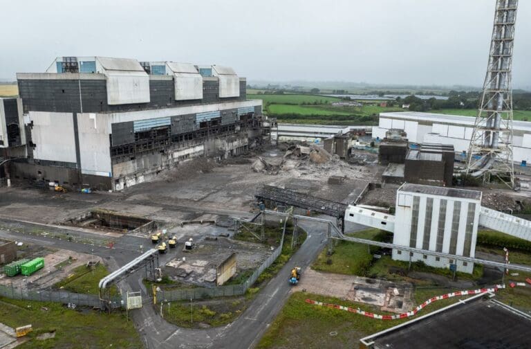 South Wales landmark disappears as Aberthaw chimney is demolished