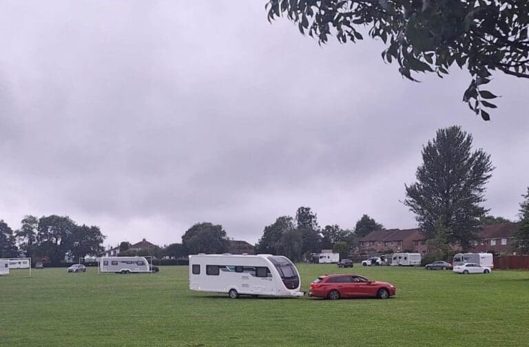 Council takes action after caravans move onto Bridgend playing fields
