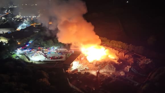Update issued in response to large industrial fire in Llantrisant