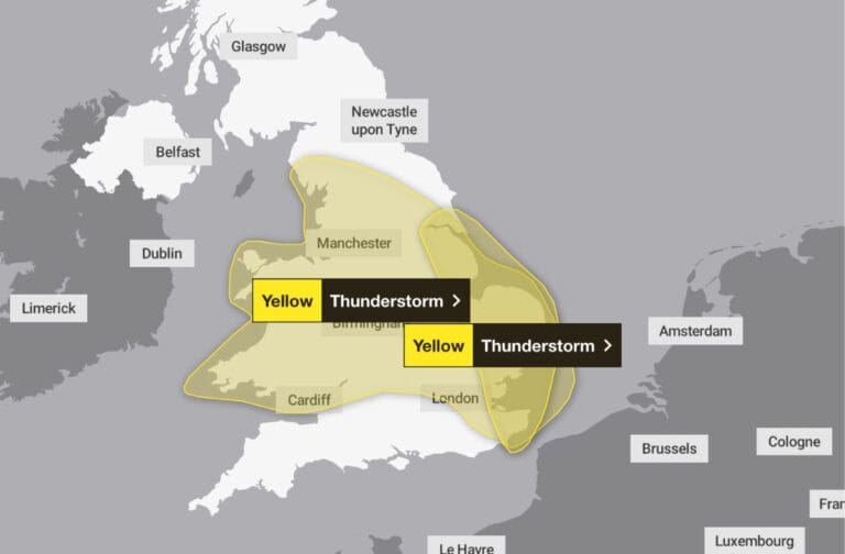 Thunderstorm warning issued as heavy rain sweeps across Wales