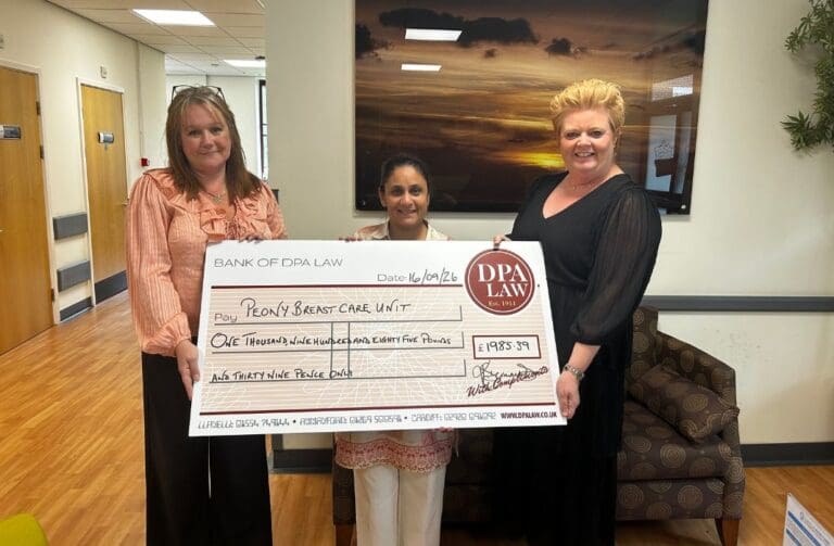 Llanelli law firm raises nearly £2,000 for breast cancer unit