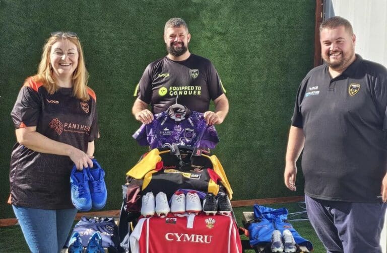 Dragons RFC donates children’s sports kit to Torfaen Community Kit Room