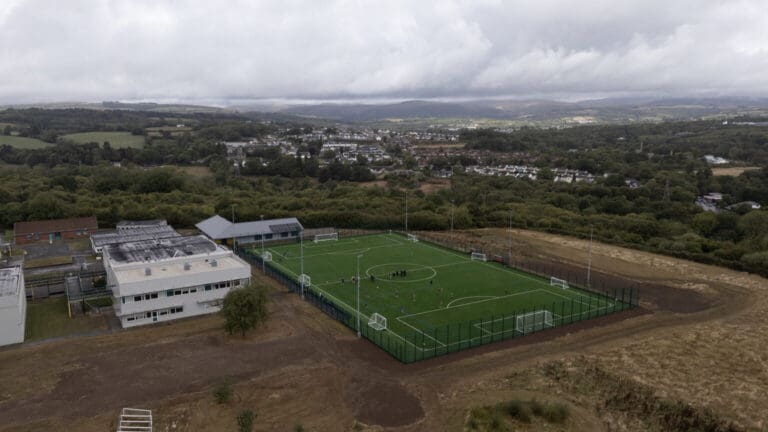 Six-figure investment transforms sports pitch at Bridgend school